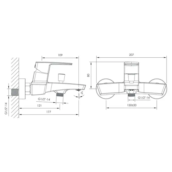 Смеситель для ванны Imprese Grafiky (цвет - black nickel) (ZMK041807040) фото 5 Aquada.com.ua