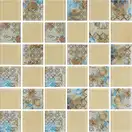 КОТТО КЕРАМІКА Мозаїка скляна GMP 0448029 СC print 34/ral 1014 300x300 (кубик 4,8х4,8) Кераміка Лео УКРАЇНА