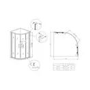 KOER SR SC04 Душова кабіна, прозоре скло, хром (KR5360)