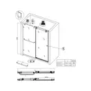 KOER SR SD06 Двері в нішу, прозоре скло, графіт (KR5369)