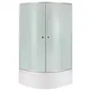 Набор Lidz душевая кабина Latwa SC80x80.SAT.HIGH.FR, стекло Frost 4 мм + поддон с панелью Kupala (LLSC8080SATHIGHFR2SET)