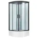 Набор Lidz гидромассажный бокс Majatek SBM90x90.BLA.HIGH.TR, стекло прозрачное 5 мм + поддон с панелью Kupala (LMSBM9090BLAHIGHTR2SET)