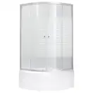 Набор Lidz душевая кабина Wieza SC90x90.SAT.HIGH.L, стекло Linie 4 мм + поддон с панелью Kupala (LWISC9090SATHIGHL2SET)