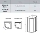 Душова кабіна напівкругла SUPERNOVA SKCP4-80 SABINA Pearl, (31144V10011) RAVAK