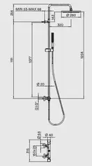 Душова система з термостатом Bossini APICE D280мм, з ручним душем APICE SLIM, хром (L10507000030008)
