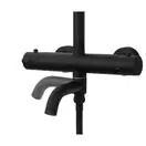 Душевой гарнитур Corsan LUGO BLACK MATT с термостатом и изливом (CMN01TBLW)