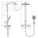 Душевая система с термостатом Hansgrohe Raindance E Showerpipe 360 1jet EcoSmart 9 л/мин (цвет - хром/белый) 27286400