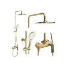 Душевой гарнитур REA  AVALON BRUSHED GOLD матовое золото с изливом (REA-P2400)