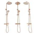 Душевой гарнитур REA LUNGO ROSE GOLD с термостатом и изливом (REA-P6606)