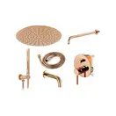 Душевая система с изливом REA LUNGO ROSE GOLD + BOX скрытого монтажа (REA-P6610)