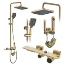 Душевой гарнитур REA HELIX BRUSHED GOLD с изливом (REA-P6621)