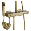 Душевой гарнитур REA ROB BRUSHED GOLD с термостатом и изливом (REA-P6623)