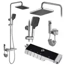 Душевой гарнитур REA ROB NIKIEL BRUSHED с термостатом и изливом (REA-P6624)