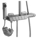 Душевой гарнитур REA ROB NIKIEL BRUSHED с термостатом и изливом (REA-P6624)