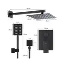 Душевой гарнитур скрытого монтажа Yoka DUAL BLACK + BOX черный (BP.DUAL-BLK)