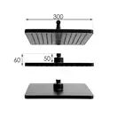 Душовий гарнітур Yoka OSLO 30 BLACK черный з полицею та краном (BP.OSLO 30 BLK)