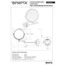 112201514 WHITE: Косметичне дзеркало Ø190 Bemeta Чехія (112201514)