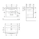 Дзеркало з LED підсвічуванням 100 х h70 см Geberit Option Basic Square  502.809.00.1