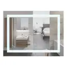 Дзеркало Mixxus WARM MR02-80x60-CASE з Led Touch, Anti-fog, димером, регулятором яскравості, годинн (MI6671)