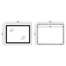 Дзеркало Mixxus WARM MR02-90x70-CASE з Led Touch, Anti-fog, димером, регулятором яскравості, годинн (MI6674)