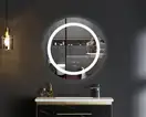 Дзеркало Mixxus PLAIN MC02-80 з Led Touch, Anti-fog, димером, регулятором яскравості, годинником (M (MI6931)