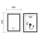 Дзеркало Mixxus Premium FLASH MR21-60x80 з Led Touch, Anti-fog, димером, регулятором яскравості, го (MP6617)