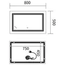 Дзеркало Mixxus Premium QUADRO MR20-50x80-Reverse з Led Touch, Anti-fog, димером, регулятором яскра (MP6620)