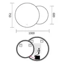 Дзеркало Mixxus Premium TOPPER MC01-100x75 з Led Touch, Anti-fog, димером (3-6,5kK) (MP6631)