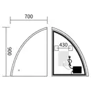 Дзеркало Mixxus Premium TOPPER MS02-75x100 з Led Touch, Anti-fog, димером (3-6,5kK) (MP6634)