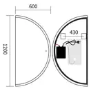 Дзеркало Mixxus Premium TOPPER MS03-60x120 з Led Touch, Anti-fog, димером (3-6,5kK) (MP6635)