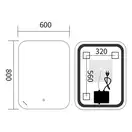 Дзеркало Mixxus Premium DIVERSE MR15-80x60-Reverse з Led Touch, Anti-fog, димером (3-6,5kK) (MP6638