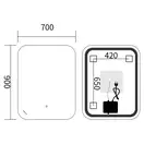 Дзеркало Mixxus Premium DIVERSE MR15-90x70-Reverse з Led Touch, Anti-fog, димером (3-6,5kK) (MP6639