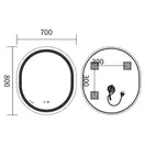 Дзеркало Mixxus Premium ELLIPSE MV05-80x70-Reverse з Led Touch, Anti-fog, димером (3-6,5kK) (MP6643