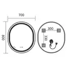 Дзеркало Mixxus Premium ELLIPSE MV05-80x70-Reverse WHITE з Led Touch, Anti-fog, димером (3-6,5kK) ( (MP6645)