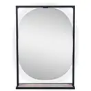Зеркало Qtap Taurus 800х850х140 Black/Whitish oak с LED-подсветкой QT2478ZP600BWO