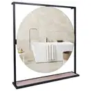 Зеркало Qtap Taurus 700х850х140 Black/Whitish oak с LED-подсветкой QT2478ZP800BWO