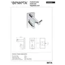 132405222 Beta Гачок подвійний високий Bemeta Чехія (132405222)