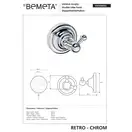 144306032 Retro 1:гачок подвійний,хром  Bemeta  Чехія (144306032)