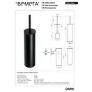 Щітка WС 102313060 Dark з трим.на підлог.(наст.) чорна Bemeta Чехія