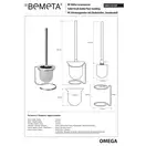 Туалетна щітка 104113107 Omega чорна з тримачем (скло) Bemeta Чехія