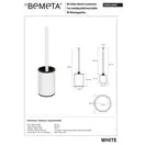 104913094 White: Щітка WC з тримачем Bemeta Чехія (104913094)