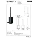 108113010 Galla: Щітка WC підвісна, щітка чорна Bemeta Чехія (108113010)