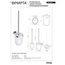 118413011 Oval  щітка для унітазу з тримачем  , Bemeta (118413011)