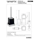 145413092 Gamma Щітка WC підвісна чорний Bemeta Чехія (145413092)