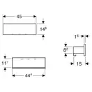 Настенная полка 45 х 15 х h14,8 см Geberit Smyle Square (500.362.JR.1) фото 3 Aquada.com.ua
