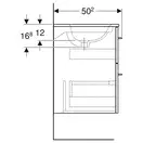 Тумба под раковину Geberit Selnova Square, slim rim 80 см, орех тёмный 501.210.00.1