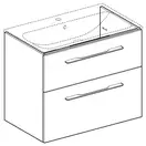 Тумба под раковину Geberit Selnova Square, slim rim 80 см, орех тёмный 501.210.00.1
