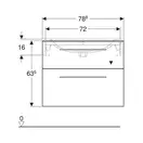 Тумба под раковину Geberit Selnova Square, slim rim 80 см, орех тёмный 501.210.00.1