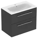Тумба с раковиной Geberit Selnova Square slim rim 80 см, лава матовая (501.241.00.1)