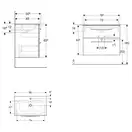 Тумба с раковиной Geberit Selnova Square slim rim 80 см, лава матовая (501.241.00.1)